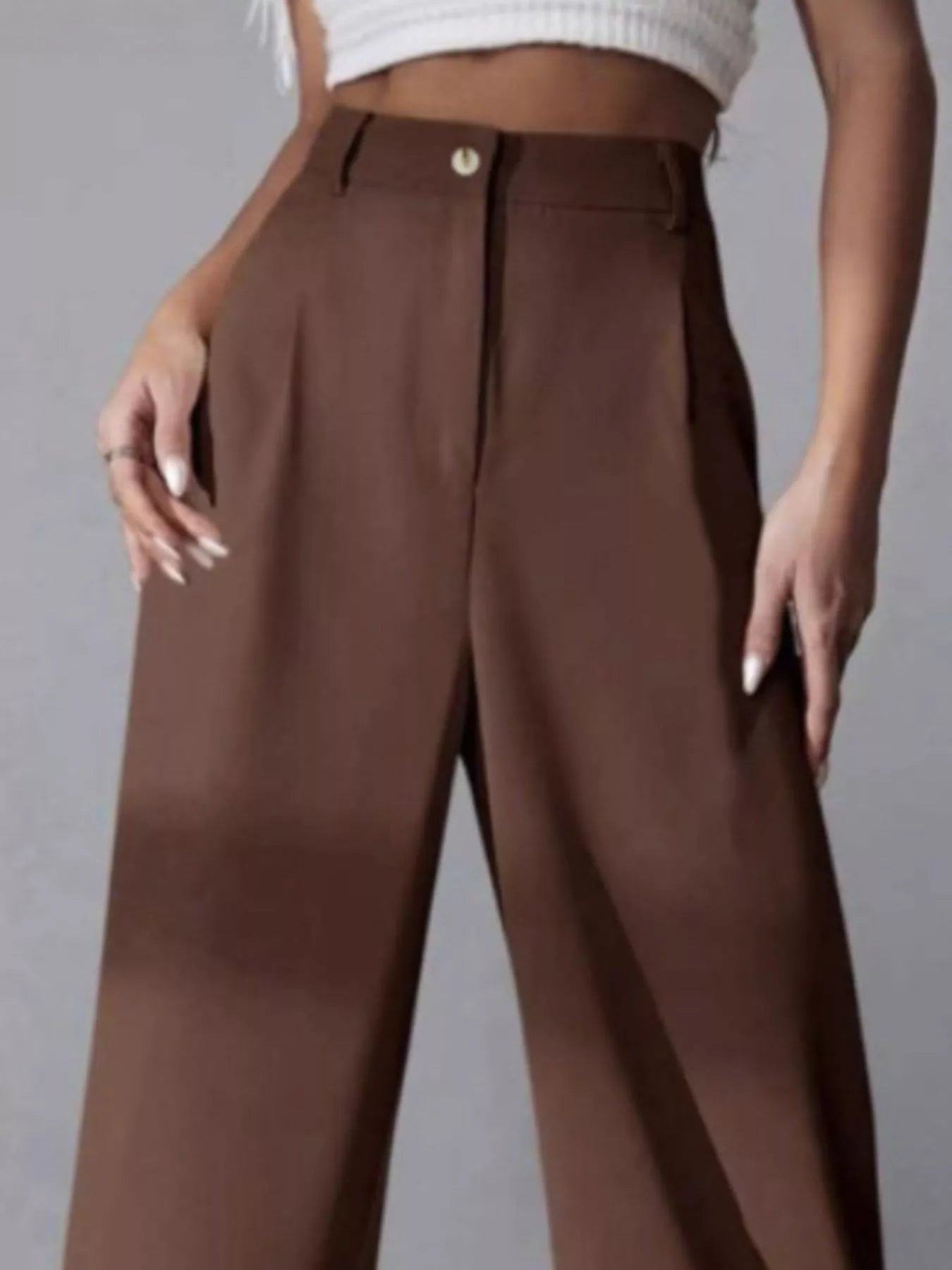 Wide Leg Pleated Pants Luckygirlsclothingcompany.com