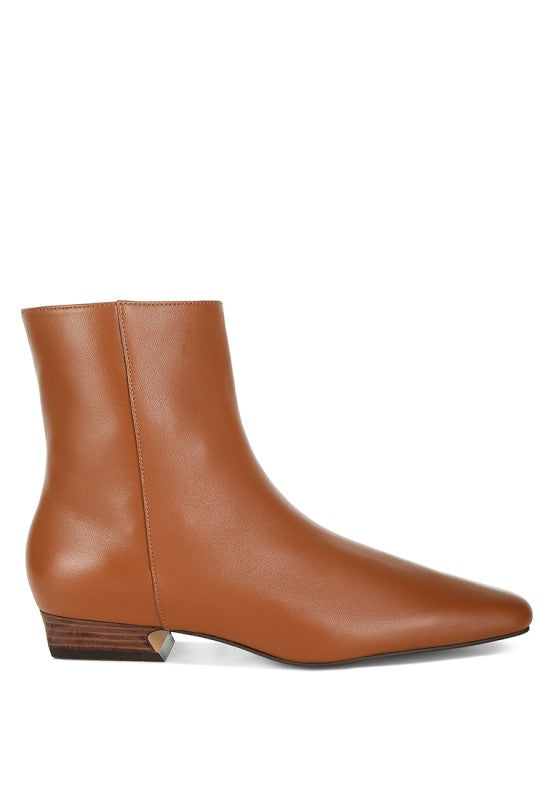 Obita Flared Heel Genuine Leather Boots Rag Company