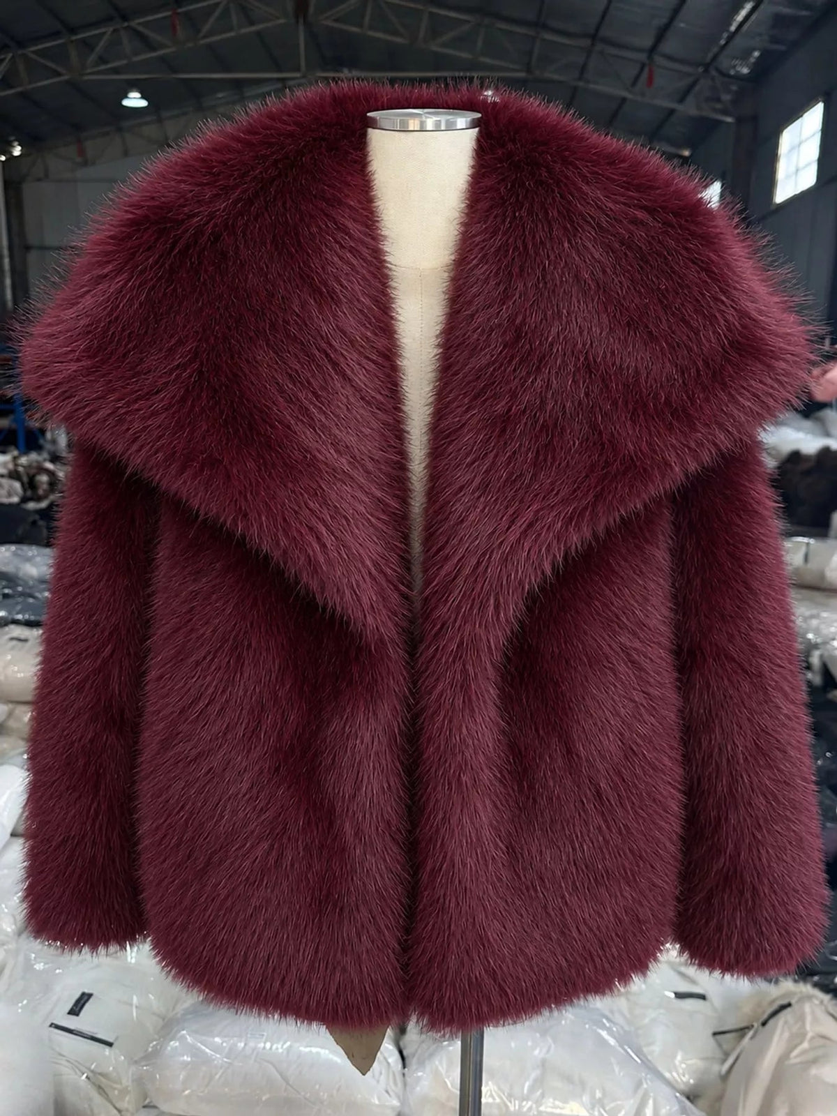 Fox Fur Collar Winter Outerwear Trendsi