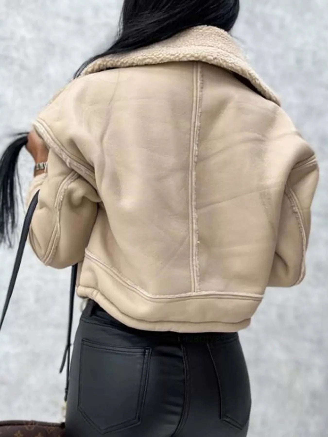 Sherpa Trim Cropped Jacket