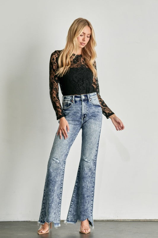 AT1078FLM High Rise Stretch Flare Jeans Artemis Vintage