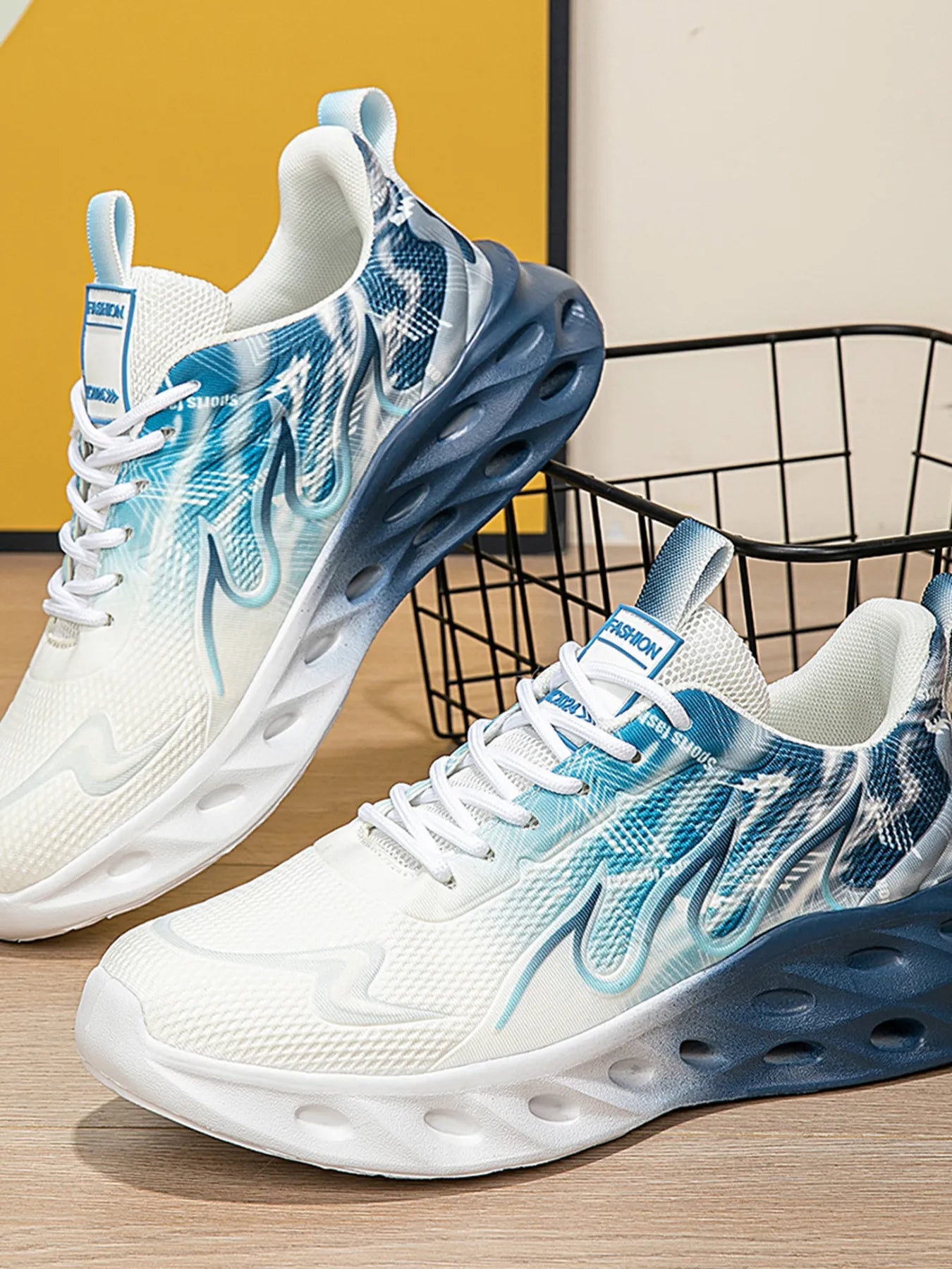 Round Toe Lace Up Mesh Athletic Trendsi