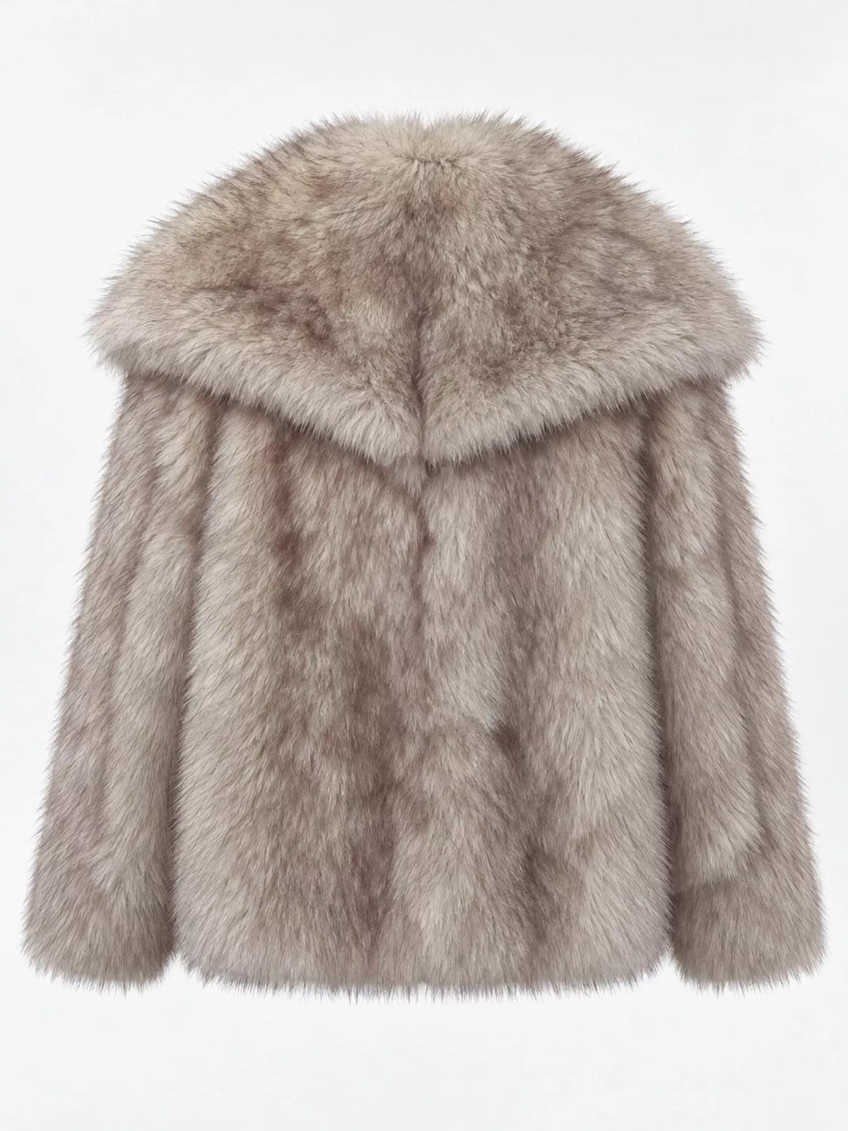 Fox Fur Collar Winter Outerwear Trendsi