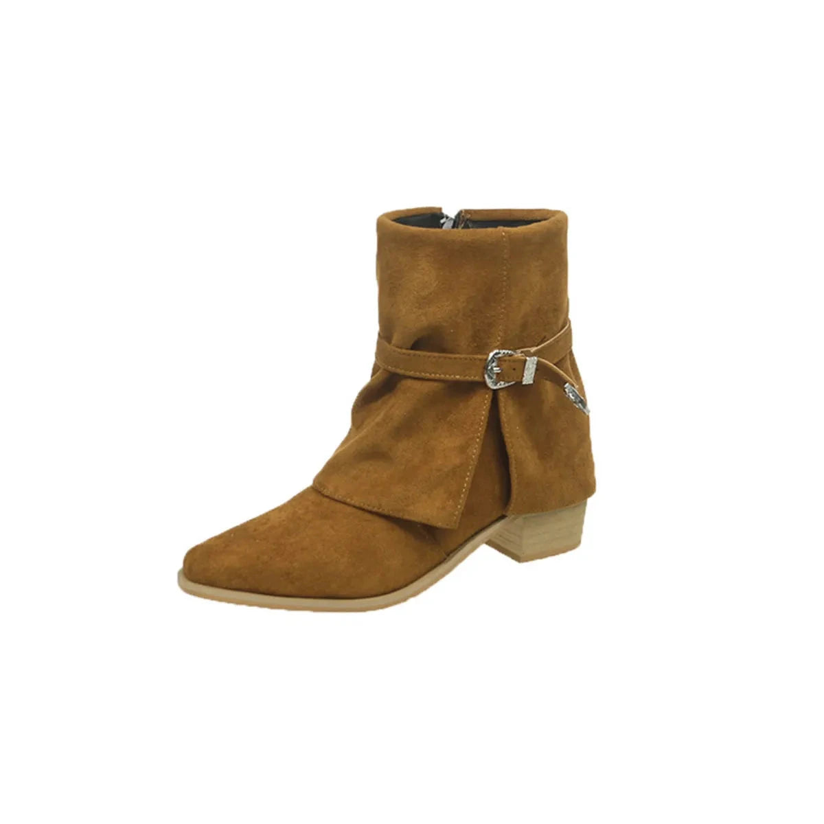 Point Toe Block Heels Boots Trendsi