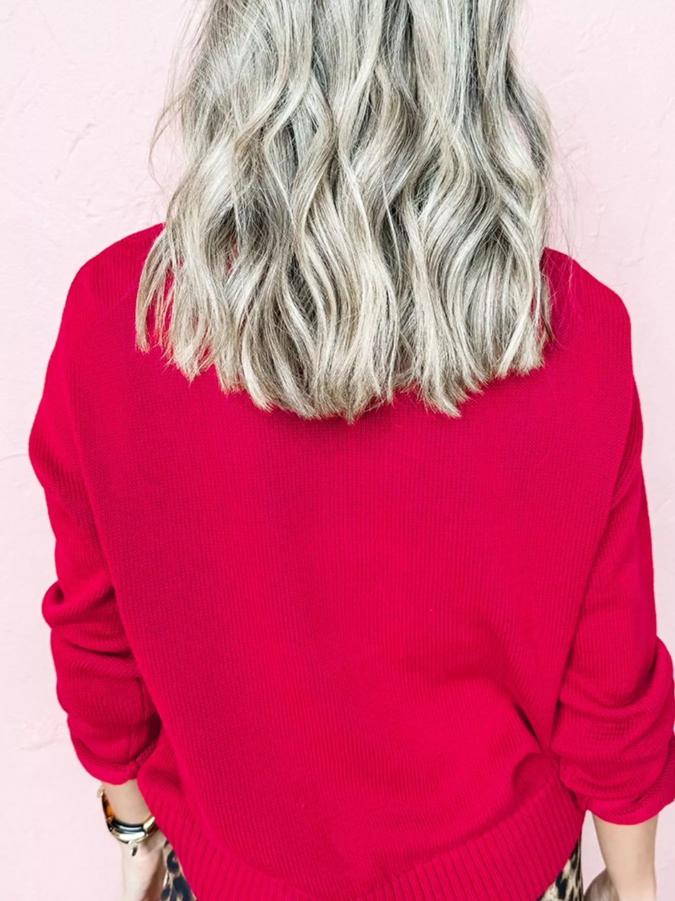 MERRY Letter Pattern Christmas Baggy Sweater Trendsi