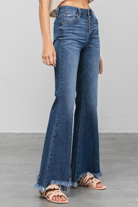 BUTTON DOWN WIDE FLARE JEANS Insane Gene