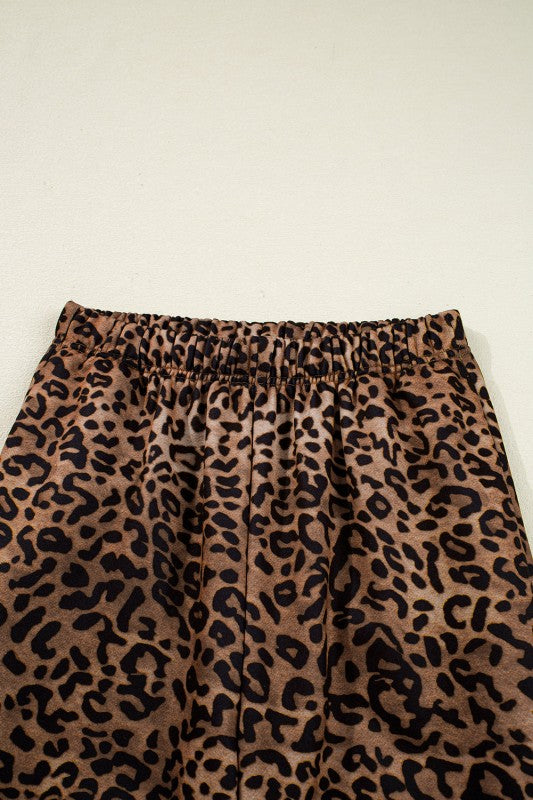 Leopard Contrast Trim Top and Pants Set JUNIPER BLVD