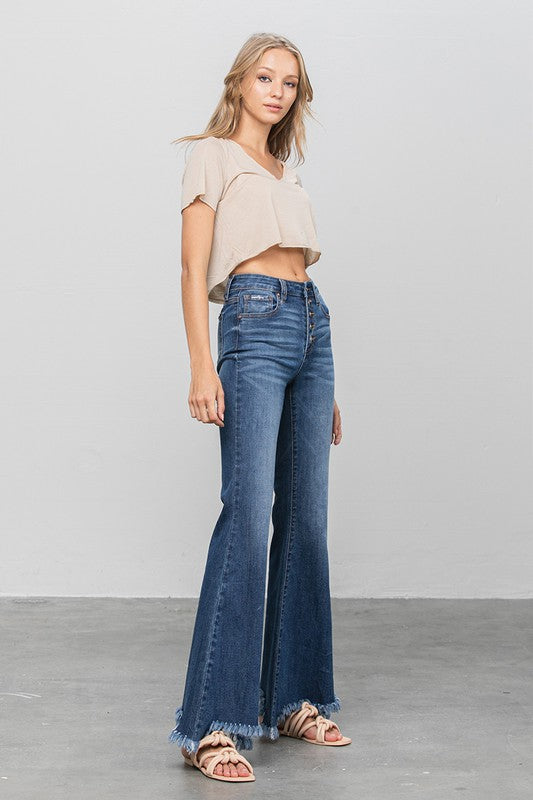 BUTTON DOWN WIDE FLARE JEANS Insane Gene
