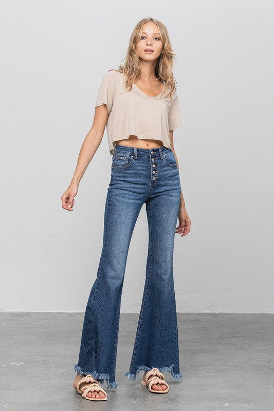 BUTTON DOWN WIDE FLARE JEANS Insane Gene
