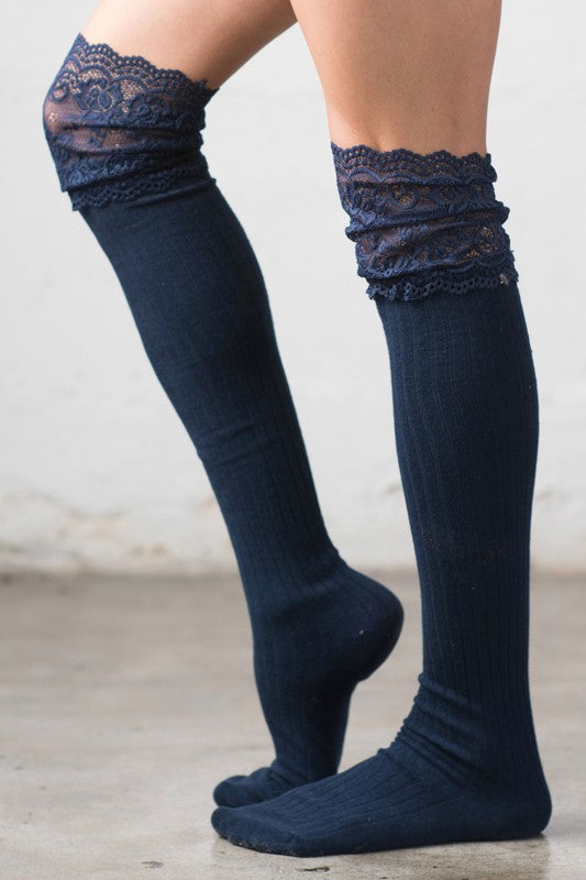 Lace Topped Over the Knee Socks Aili's Corner