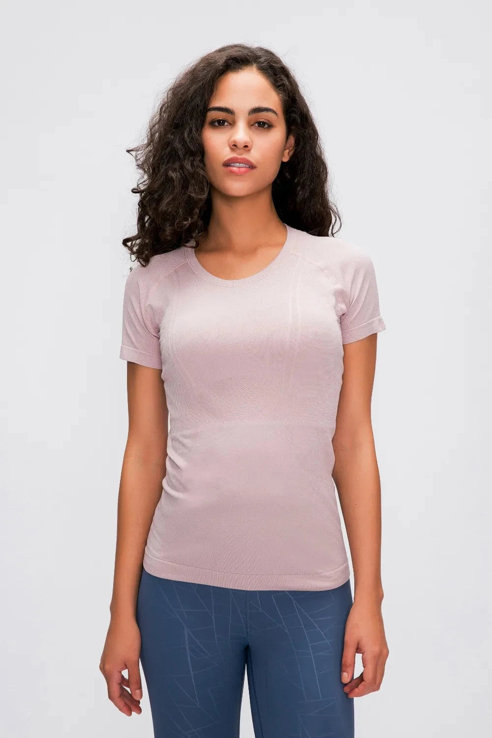 Millennia Round Neck Short Sleeve Active T-Shirt Trendsi