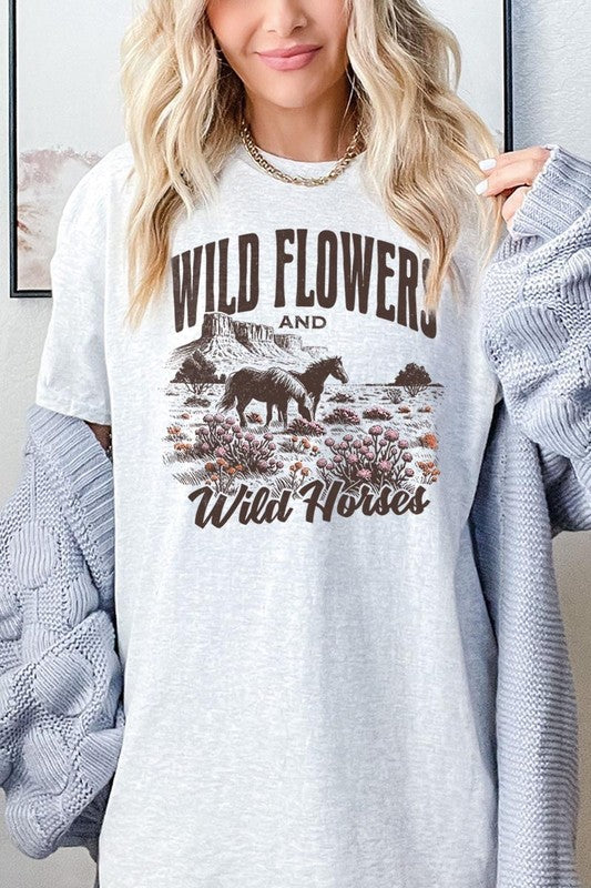 Wildflowers Wild Horses Graphic Plus Tee Color Bear