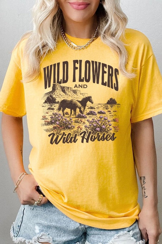 Wildflowers Wild Horses Graphic Plus Tee Color Bear