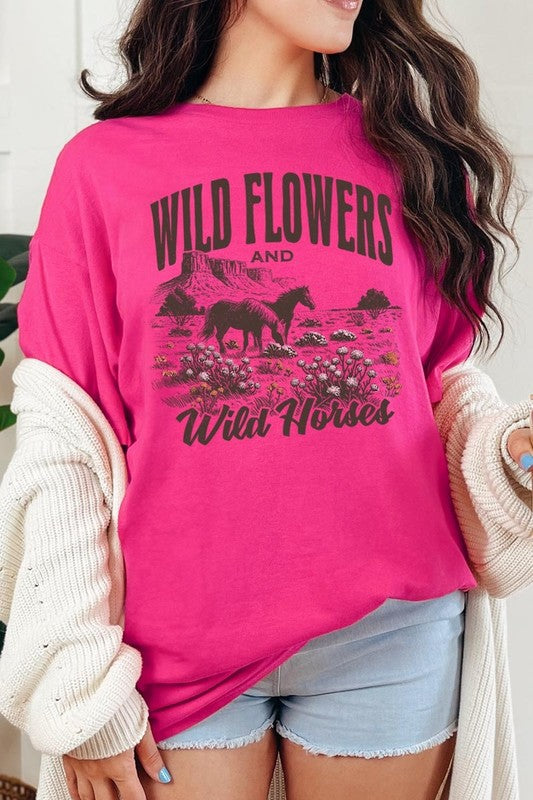 Wildflowers Wild Horses Graphic Plus Tee Color Bear