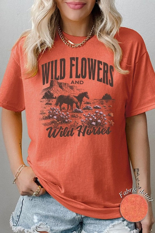 Wildflowers Wild Horses Graphic Plus Tee Color Bear