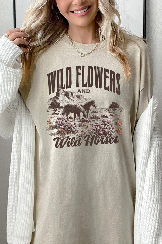 Wildflowers Wild Horses Graphic Plus Tee Color Bear