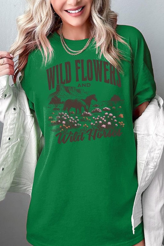 Wildflowers Wild Horses Graphic Plus Tee Color Bear
