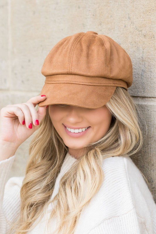 Suede Newsboy Cap Aili's Corner
