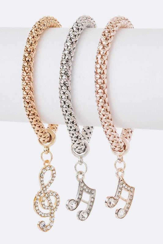 Music Note Popcorn Bracelet Set LA Jewelry Plaza