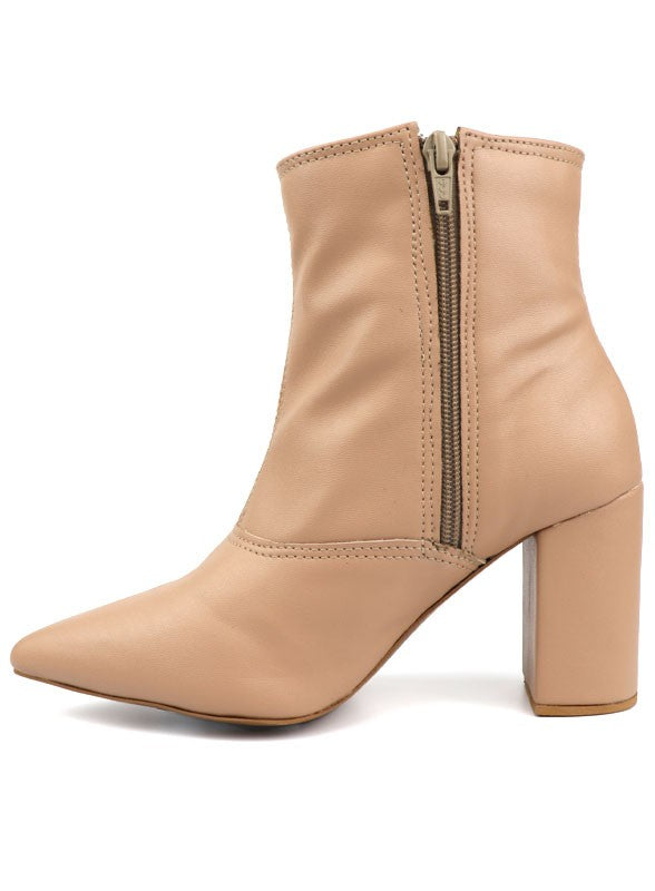 Pointed Toe Bootie with a Block Heel Miami Shoe Wholesale