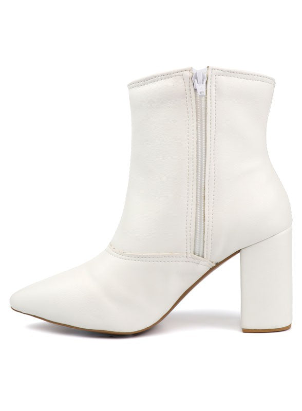 Pointed Toe Bootie with a Block Heel Miami Shoe Wholesale