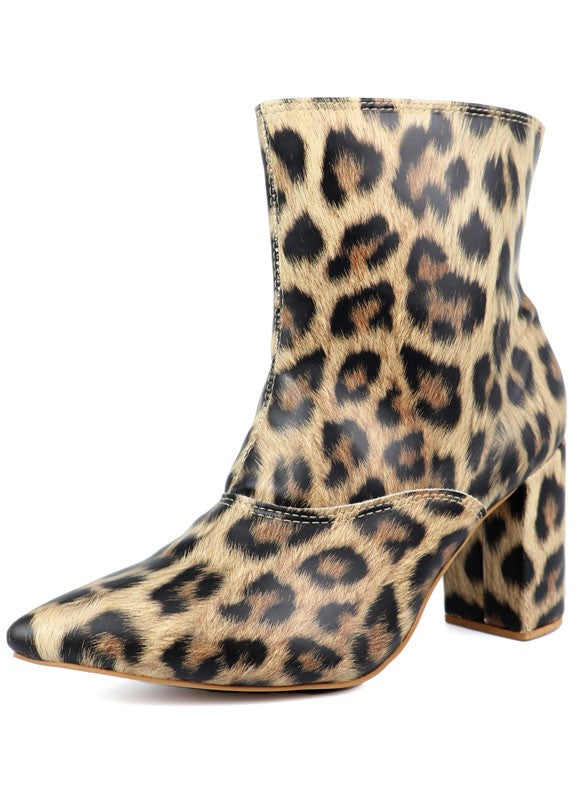 Pointed Toe Bootie with a Block Heel Miami Shoe Wholesale