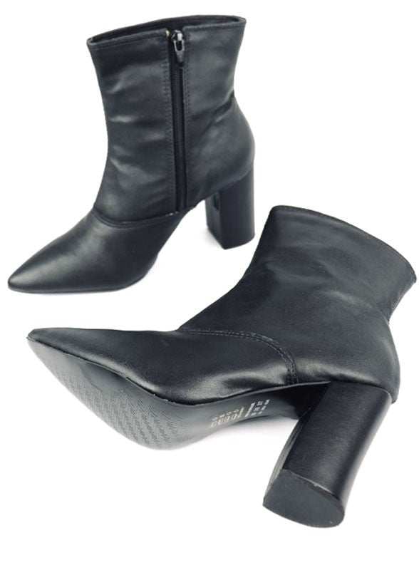 Pointed Toe Bootie with a Block Heel Miami Shoe Wholesale