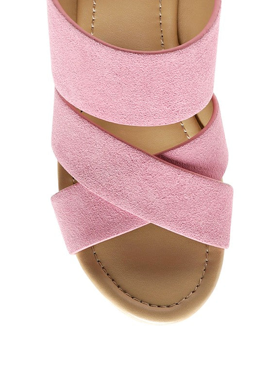 GERD BLOCK HEELED SUEDE SLIP-ON SANDAL Rag Company