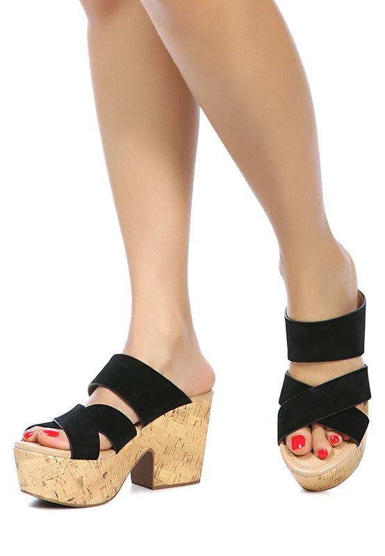 GERD BLOCK HEELED SUEDE SLIP-ON SANDAL Rag Company