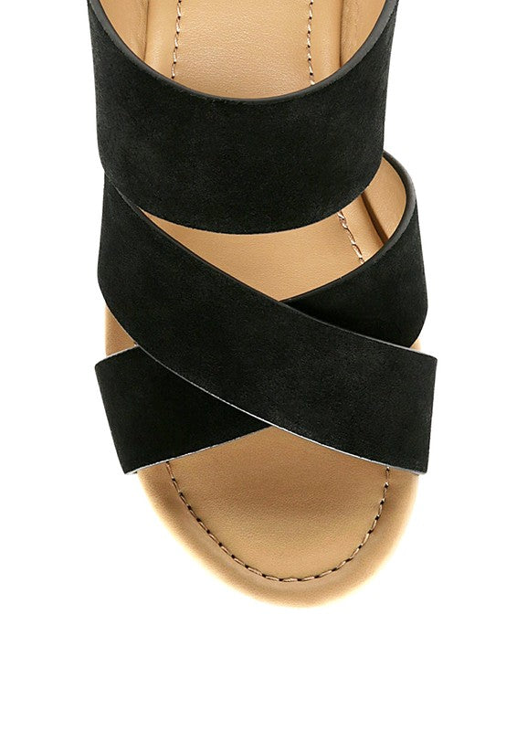GERD BLOCK HEELED SUEDE SLIP-ON SANDAL Rag Company