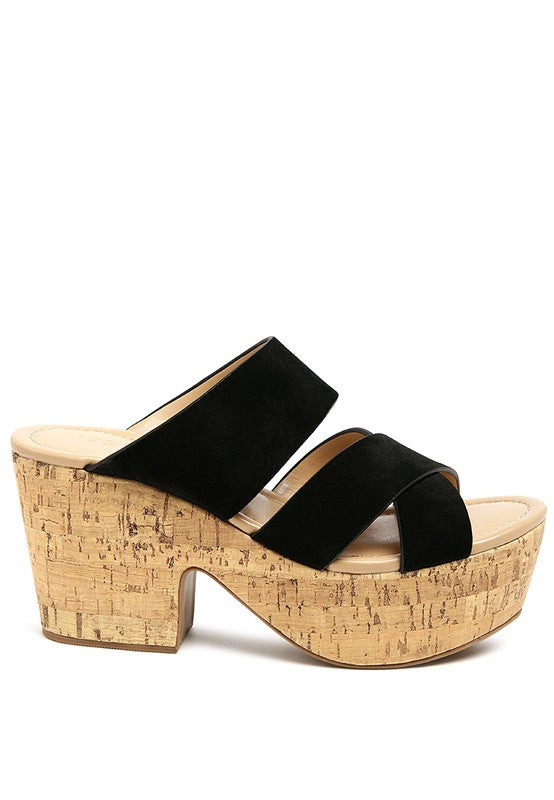 GERD BLOCK HEELED SUEDE SLIP-ON SANDAL Rag Company