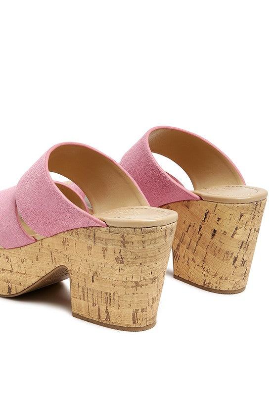 GERD BLOCK HEELED SUEDE SLIP-ON SANDAL Rag Company