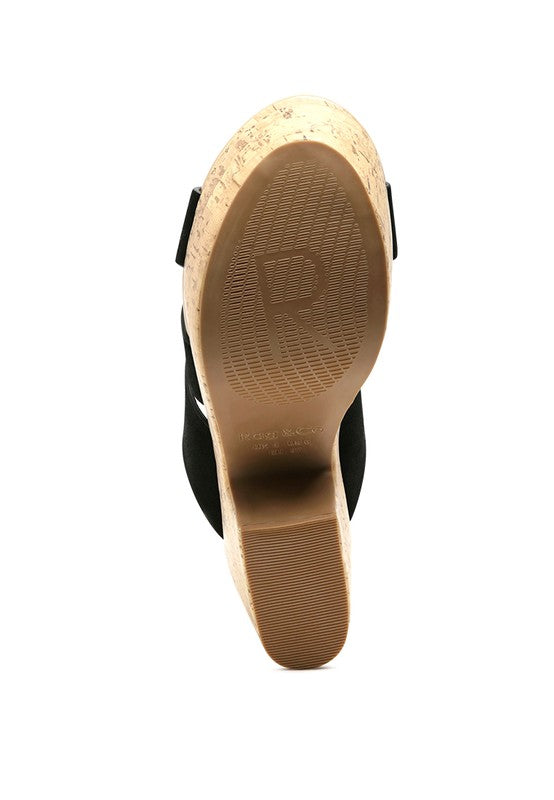 GERD BLOCK HEELED SUEDE SLIP-ON SANDAL Rag Company