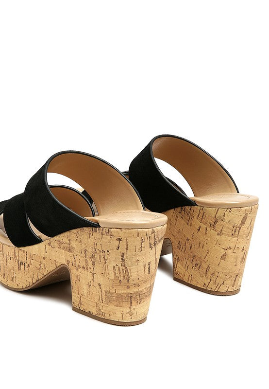 GERD BLOCK HEELED SUEDE SLIP-ON SANDAL Rag Company