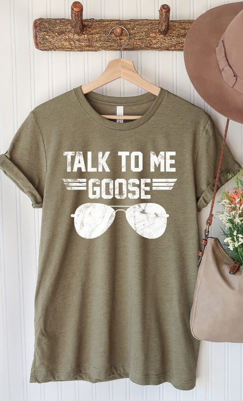 Talk to Me Goose White Ink Graphic Tee Kissed Apparel