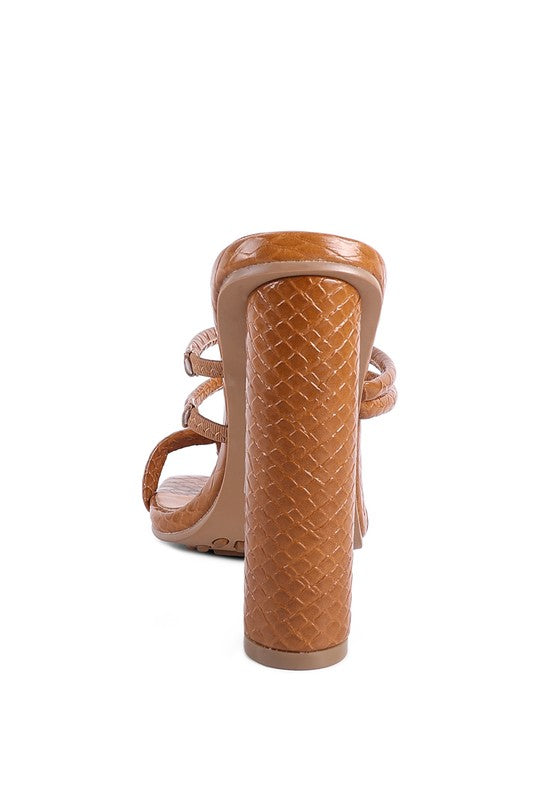 DANDELION HIGH BLOCK HEELED CROC SANDALS Rag Company