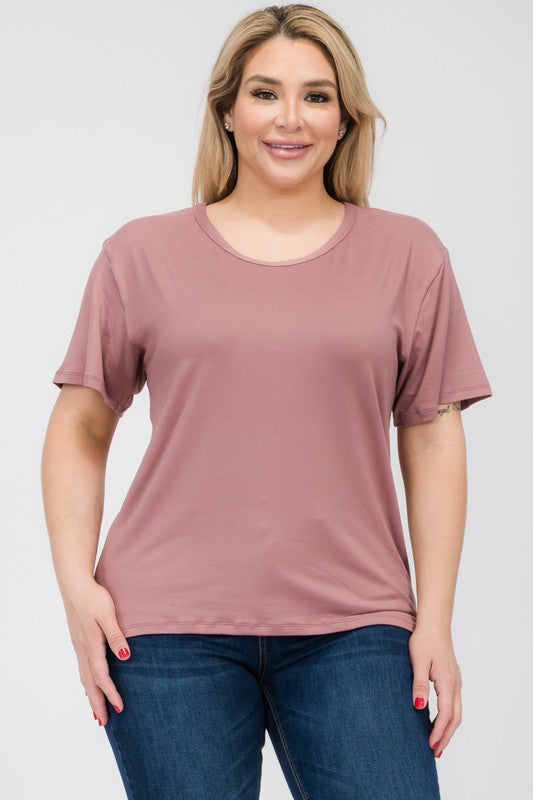 Plus Size Basic Short Sleeve T-shirt Capella