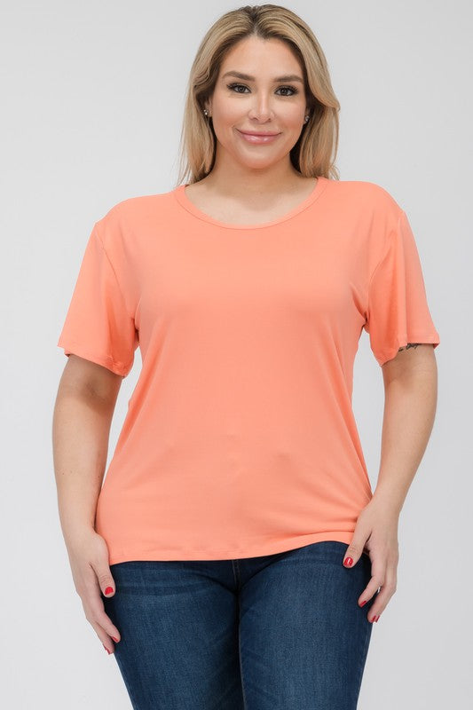 Plus Size Basic Short Sleeve T-shirt Capella
