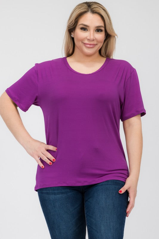 Plus Size Basic Short Sleeve T-shirt Capella