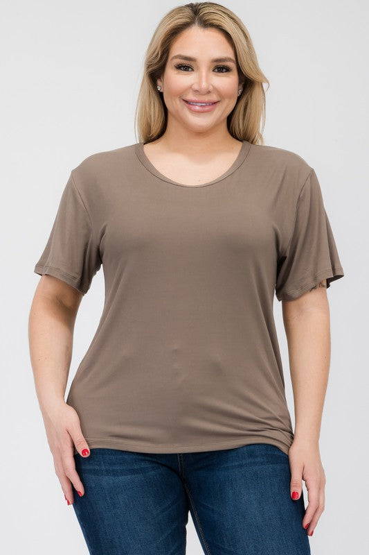 Plus Size Basic Short Sleeve T-shirt Capella