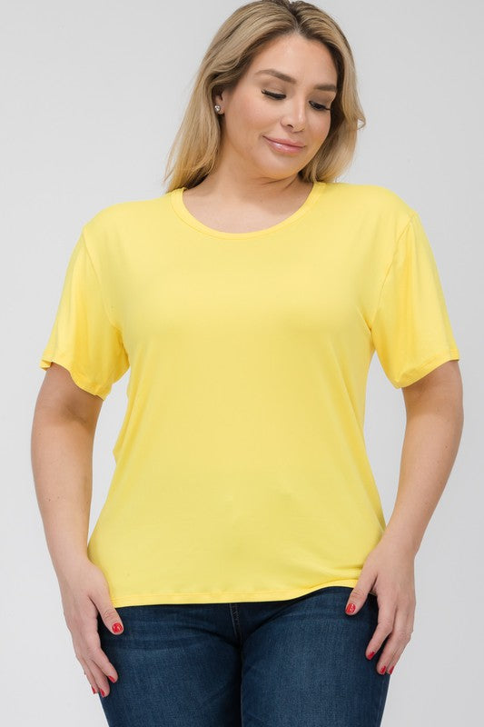 Plus Size Basic Short Sleeve T-shirt Capella