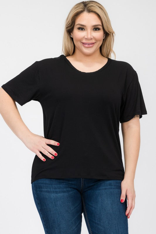 Plus Size Basic Short Sleeve T-shirt Capella