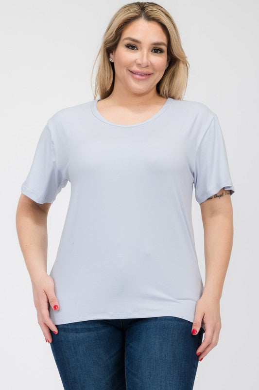 Plus Size Basic Short Sleeve T-shirt Capella