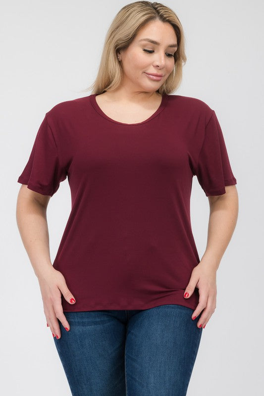 Plus Size Basic Short Sleeve T-shirt Capella