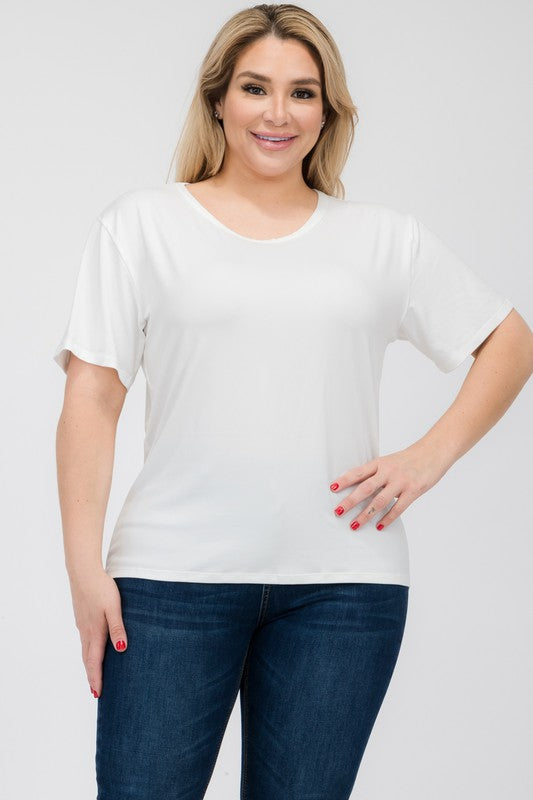 Plus Size Basic Short Sleeve T-shirt Capella