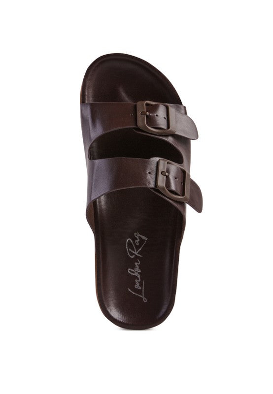MINATA PLATFORM BUCKLED SLIDE SANDALS Rag Company