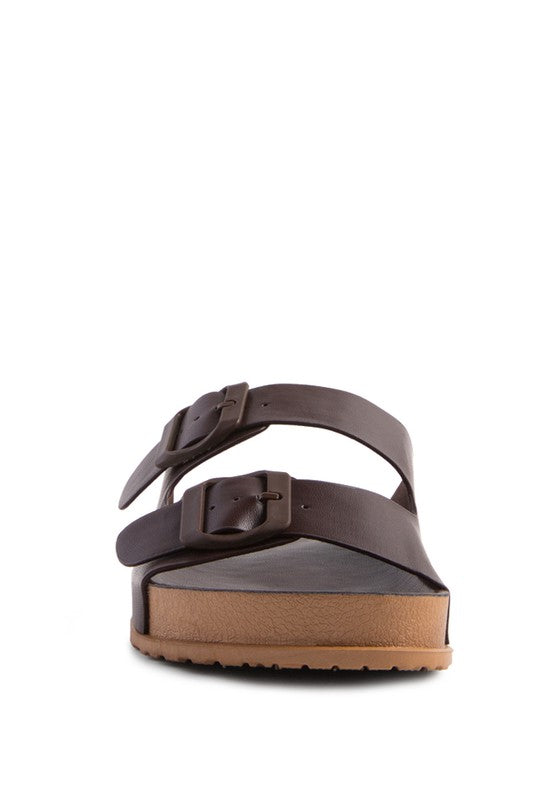 MINATA PLATFORM BUCKLED SLIDE SANDALS Rag Company