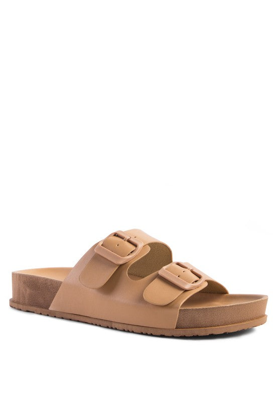 MINATA PLATFORM BUCKLED SLIDE SANDALS Rag Company