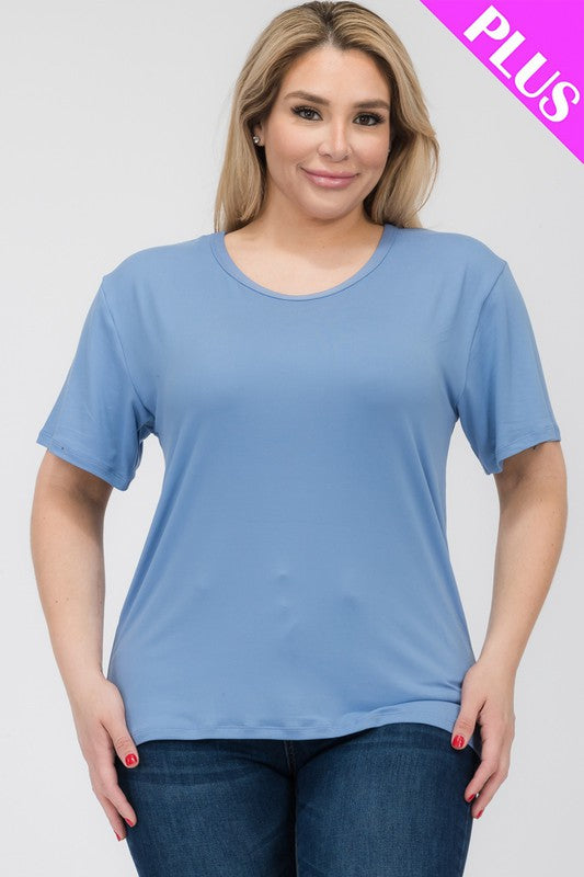 Plus Size Basic Short Sleeve T-shirt Capella