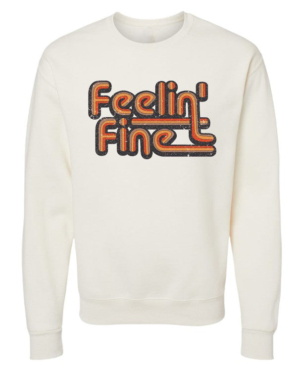 Feelin' Fine Groovy CrewNeck Sweatshirt Ocean and 7th